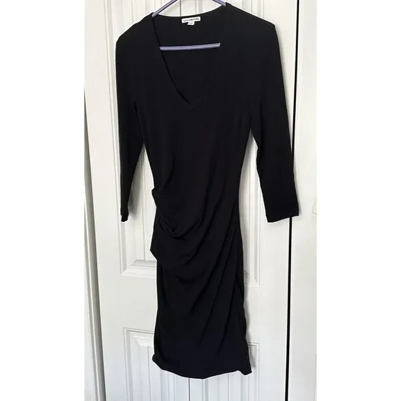 james perse black ruched dress Ruched Tank Mini Dress